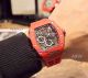 Best Copy Richard Mille Carbon Fibre Case Red Rubber Strap 43mm (5)_th.jpg